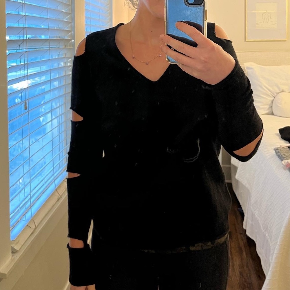 360Cashmere black cutout sweater